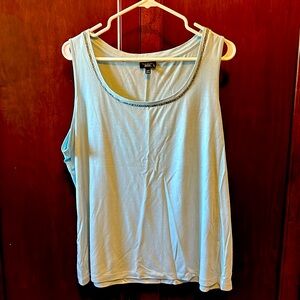Talbots Womens Sleeveless Powder Blue Embellished Tee - Sz 2X Petite